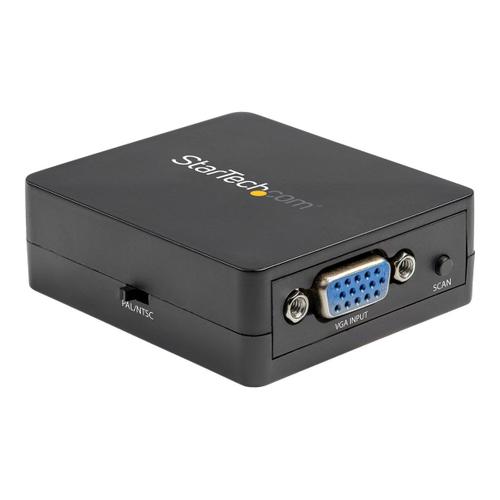 StarTech.com 1080p VGA to RCA and S-Video Converter - USB Powered - Adaptateur vidéo - VGA / S-Video / vidéo composite - HD-15 (VGA) femelle pour 4 broches mini-din, RCA femelle - noir - actif