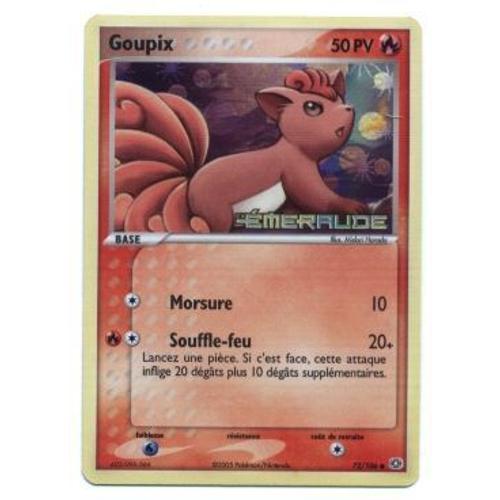 Pokemon Francaise Ex Emeraude Holographique N° 72/106 Goupix