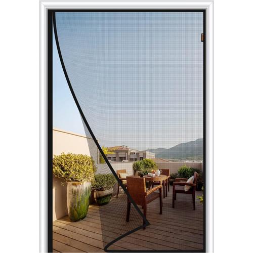 Moustiquaire Magn¿¿tique pour Porte 90 x 200 cm, Rideau Aimant¿¿ de Porte Fermeture Automatique, Anti Mouche, Noir