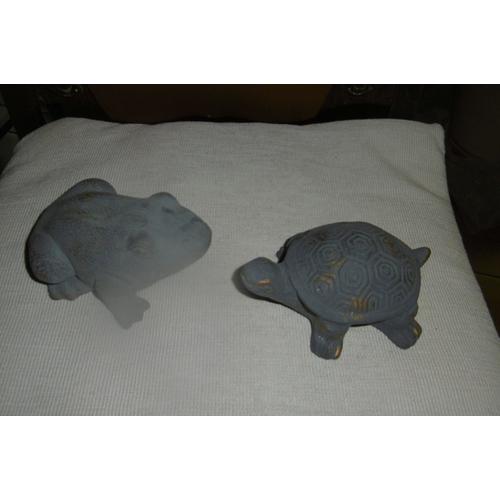 CARPENTRAS DONARIER animaux en terre cuite : tortue et grenouille lot de 2