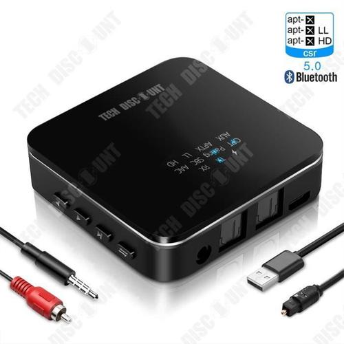 TD® Adaptateur Bluetooth 5.0 aux Récepteur Bluetooth Adaptateur Bluetooth 2-en-1 Transmetteur Bluetooth 5.0