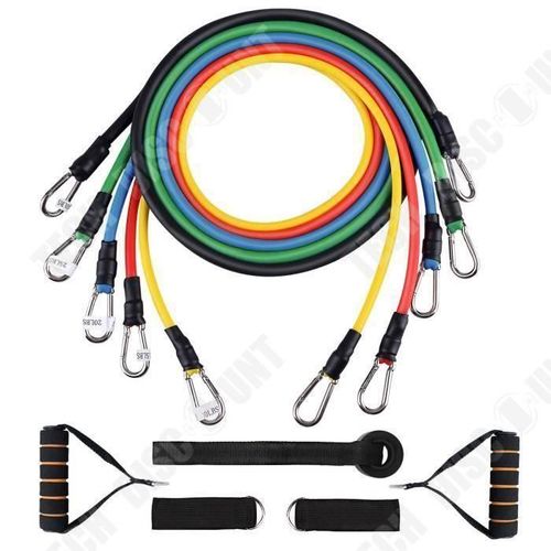 Td® Bande De Résistance De Musculation Élastique Fitness Kit De 12 Pièces Sport Gymnastique Pilates Extenseurs Pour Femme Homme
