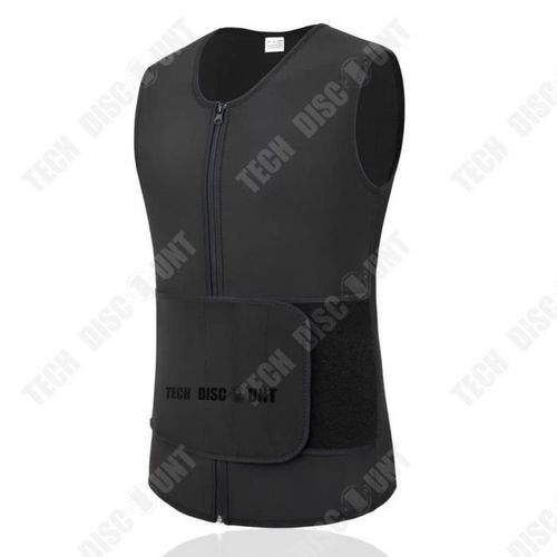 Td® Hommes Néoprène Corps Façonnage Ceinture Sweatwear Fitness Course Sport Yoga Vêtements Sueur Minceur Taille Gilet Taille L