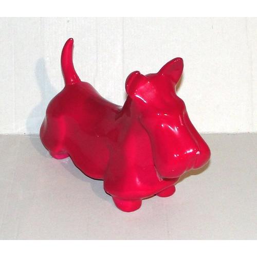 chien cesar en ceramique rouge decoration