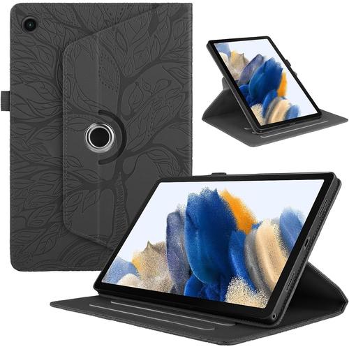 Mo-Bte Coque Tablette Pour Samsung Galaxy Tab A9 Plus 11 2023 Sm-X210/X216/X218 Pu Cuir 360°Rotatif Multi-Angle Stand Cover Rotating Étui Housse Avec Veille/Réveil Automatique, Noir Arbre