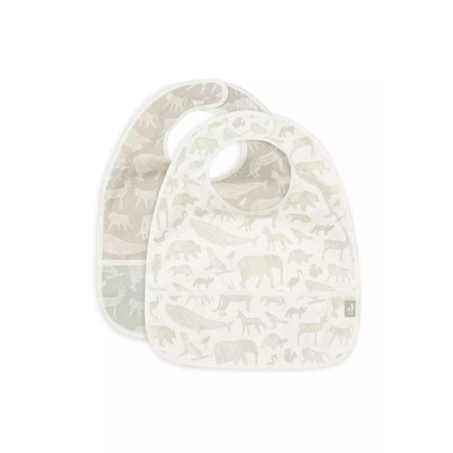 Lot De 2 Bavoirs Imperméables Animaux Olive Green - Jollein