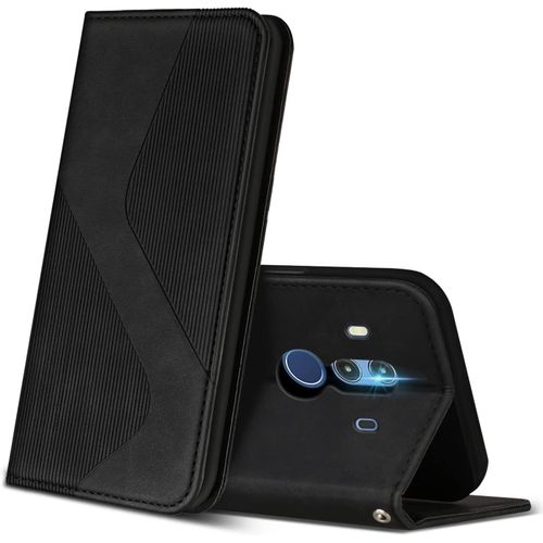 Coque Pour Huawei Mate 10 Pro, Premium Etui Housse En Cuir De Protection Avec [Emplacements Cartes] [Magnetique], Clapet Folio Portefeuille Pour Huawei Mate 10 Pro (Noir)