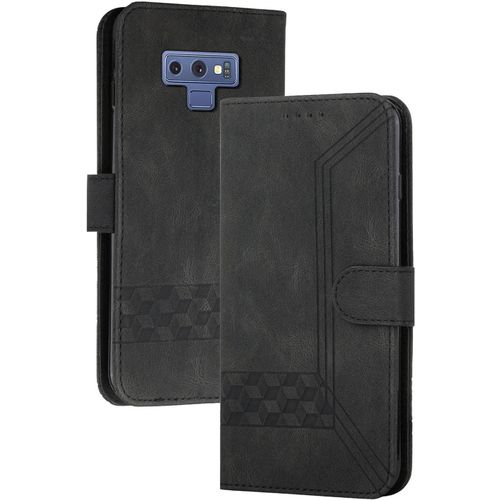 Coque Compatible Avec Samsung Galaxy Note 9,Anti-Choc Housse En Cuir Premium Flip Case Portefeuille Etui,Noir