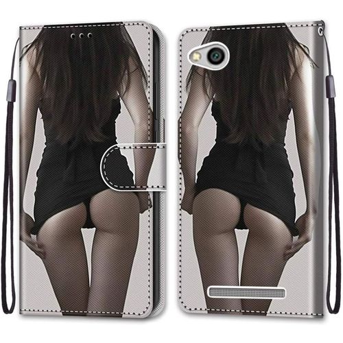 Coque Pour Xiaomi Redmi 5a, Etui En Cuir Pu Portefeuille Housse Coque Avec 360 Degres Silicone Antichoc Protection Cover Cuir Pochette Magnetique Und Flip Bequille (Fille Sexy)