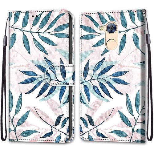 Coque Pour Huawei Honor 6a, Etui En Cuir Pu Portefeuille Housse Coque Avec 360 Degres Silicone Antichoc Protection Cover Cuir Pochette Magnetique Und Flip Bequille (Conifere)