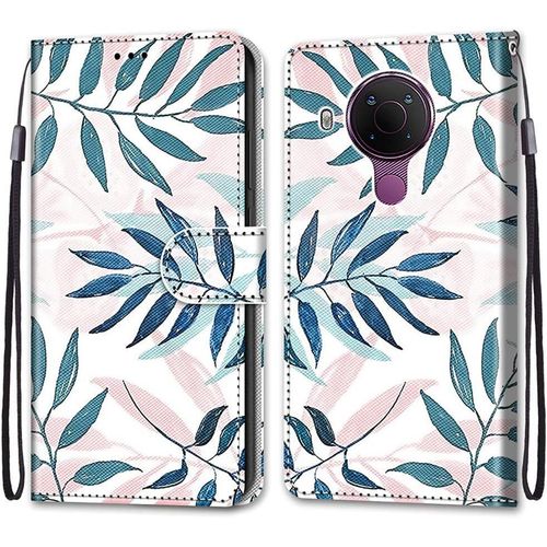 Coque Pour Nokia 5.4, Etui En Cuir Pu Portefeuille Housse Coque Avec 360 Degres Silicone Antichoc Protection Cover Cuir Pochette Magnetique Und Flip Bequille (Conifere)