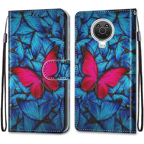 Coque Pour Nokia 6.3/ Nokia G20/ G10, Etui En Cuir Pu Portefeuille Housse Coque Avec 360 Degres Silicone Antichoc Protection Cover Cuir Pochette Magnetique Und Flip Bequille (Papillon)