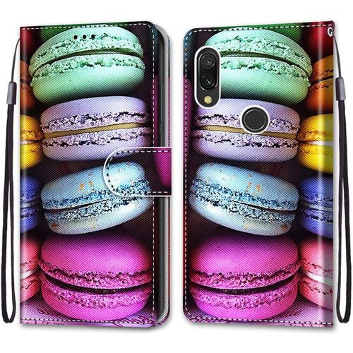 Coque Pour Xiaomi Redmi 7, Etui En Cuir Pu Portefeuille Housse Coque Avec 360 Degres Silicone Antichoc Protection Cover Cuir Pochette Magnetique Und Flip Bequille (Macarons)