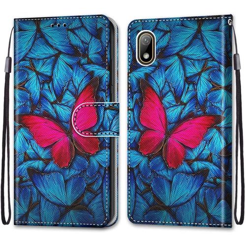 Coque Pour Huawei Y5 2019 / Honor 8s, Etui En Cuir Pu Portefeuille Housse Coque Avec 360 Degres Silicone Antichoc Protection Cover Cuir Pochette Magnetique Und Flip Bequille (Papillon)