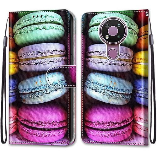 Coque Pour Nokia 3.4, Etui En Cuir Pu Portefeuille Housse Coque Avec 360 Degres Silicone Antichoc Protection Cover Cuir Pochette Magnetique Und Flip Bequille (Macarons)