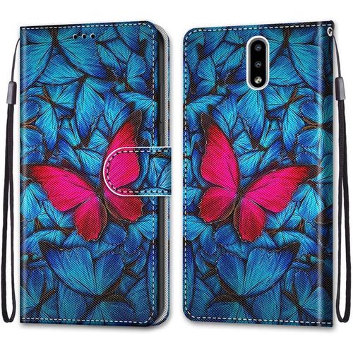 Coque Pour Nokia 2.3, Etui En Cuir Pu Portefeuille Housse Coque Avec 360 Degres Silicone Antichoc Protection Cover Cuir Pochette Magnetique Und Flip Bequille (Papillon)