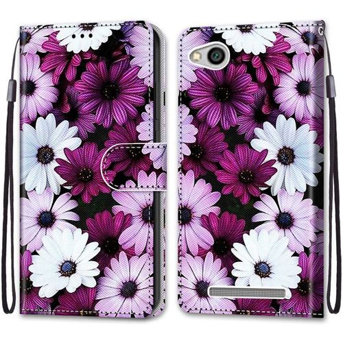 Coque Pour Xiaomi Redmi 5a, Etui En Cuir Pu Portefeuille Housse Coque Avec 360 Degres Silicone Antichoc Protection Cover Cuir Pochette Magnetique Und Flip Bequille (Fleur 2)
