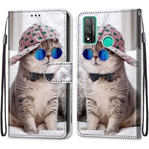 Coque Pour Huawei P Smart 2020, Etui En Cuir Pu Portefeuille Housse Coque Avec 360 Degres Silicone Antichoc Protection Cover Cuir Pochette Magnetique Und Flip Bequille (Chats 4)