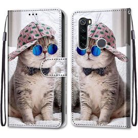 Coque Pour Xiaomi Redmi Note 8, Etui En Cuir Pu Portefeuille Housse Coque Avec 360 Degres Silicone Antichoc Protection Cover Cuir Pochette Magnetique Und Flip Bequille (Chats 4)