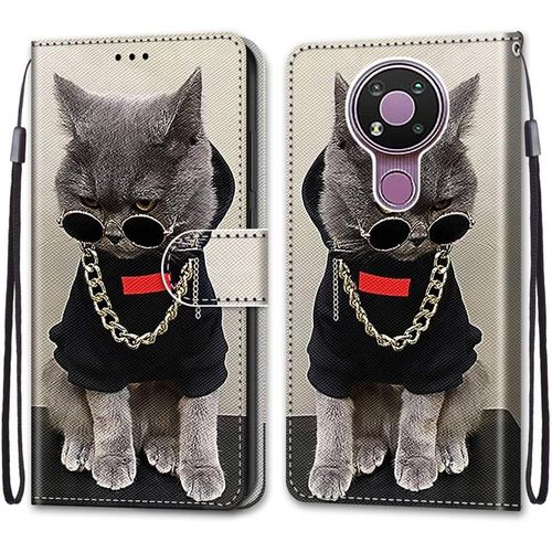 Coque Pour Nokia 3.4, Etui En Cuir Pu Portefeuille Housse Coque Avec 360 Degres Silicone Antichoc Protection Cover Cuir Pochette Magnetique Und Flip Bequille (Chats 3)