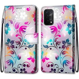 Coque Pour Oppo A54 5g / A74 5g / A93 5g / A93s 5g, Etui En Cuir Pu Portefeuille Housse Coque Avec 360 Degres Silicone Antichoc Protection Cover Cuir Magnetique Flip Bequille (Fleur 1)