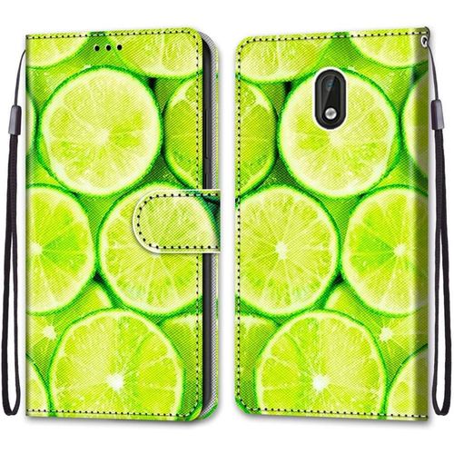 Coque Pour Nokia 3, Etui En Cuir Pu Portefeuille Housse Coque Avec 360 Degres Silicone Antichoc Protection Cover Cuir Pochette Magnetique Und Flip Bequille (Citron)