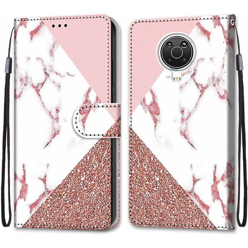 Coque Pour Nokia 6.3/ Nokia G20/ G10, Etui En Cuir Pu Portefeuille Housse Coque Avec 360 Degres Silicone Antichoc Protection Cover Cuir Pochette Magnetique Und Flip Bequille (Marbre)