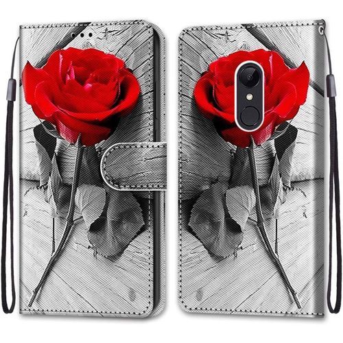 Coque Pour Xiaomi Redmi 5, Etui En Cuir Pu Portefeuille Housse Coque Avec 360 Degres Silicone Antichoc Protection Cover Cuir Pochette Magnetique Und Flip Bequille (Rose)