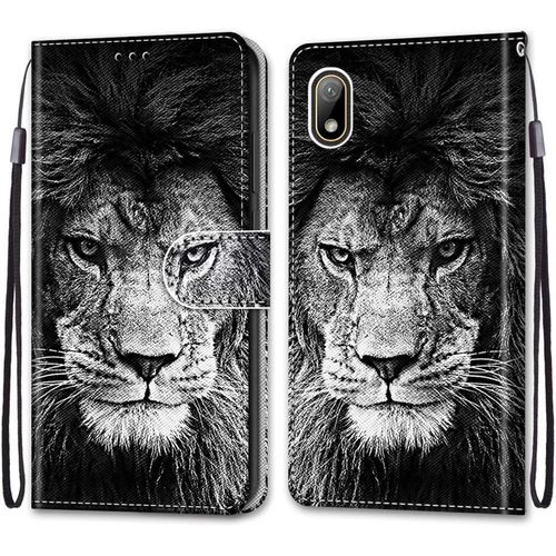 Coque Pour Huawei Y5 2019 / Honor 8s, Etui En Cuir Pu Portefeuille Housse Coque Avec 360 Degres Silicone Antichoc Protection Cover Cuir Pochette Magnetique Und Flip Bequille (Lion)