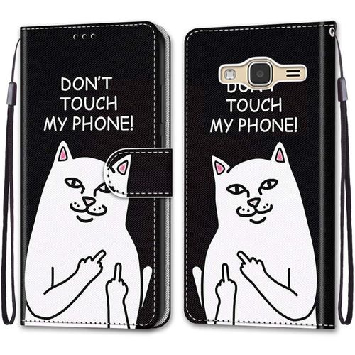 Coque Pour Samsung Galaxy J3 2016, Etui En Cuir Pu Portefeuille Housse Coque Avec 360 Degres Silicone Antichoc Protection Cover Cuir Pochette Magnetique Und Flip Bequille (Chat 5)