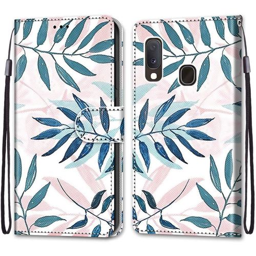 Coque Pour Samsung Galaxy A20e, Etui En Cuir Pu Portefeuille Housse Coque Avec 360 Degres Silicone Antichoc Protection Cover Cuir Pochette Magnetique Und Flip Bequille (Conifere)