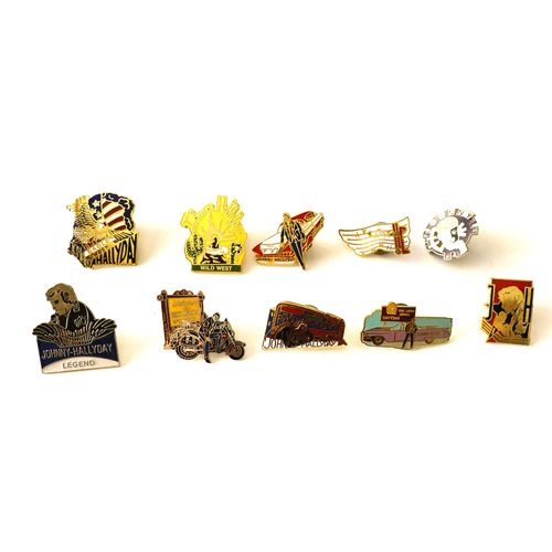Lot 10 Pins Différent Johnny Hallyday