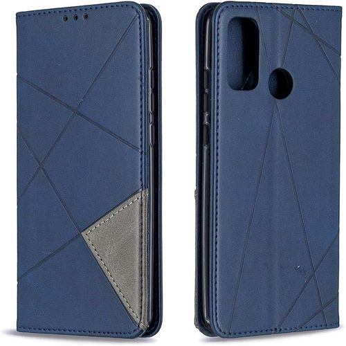 Coque Pour Huawei P Smart 2020, Housse Portefeuille En Cuir Etui De Protection Avec Slim Tpu Silicone Bumper Antichoc Magnetique Flip Case, Porte Cartes Avec Fonction Support Cover (Bleu)