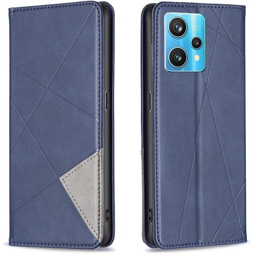 Coque Pour Oppo Realme 9 Pro Plus/Realme 9 Pro +, Housse Portefeuille En Cuir Etui De Protection Avec Slim Tpu Silicone Bumper Flip Case, Porte Cartes Avec Fonction Support Cover (Bleu)