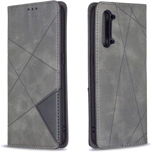 Coque Pour Oppo Find X2 Lite, Housse Portefeuille En Cuir Etui Avec Tpu Silicone Bumper Antichoc Magnetique Flip Case, Porte Cartes Avec Fonction Support Cover Pu Pochette (Gris)