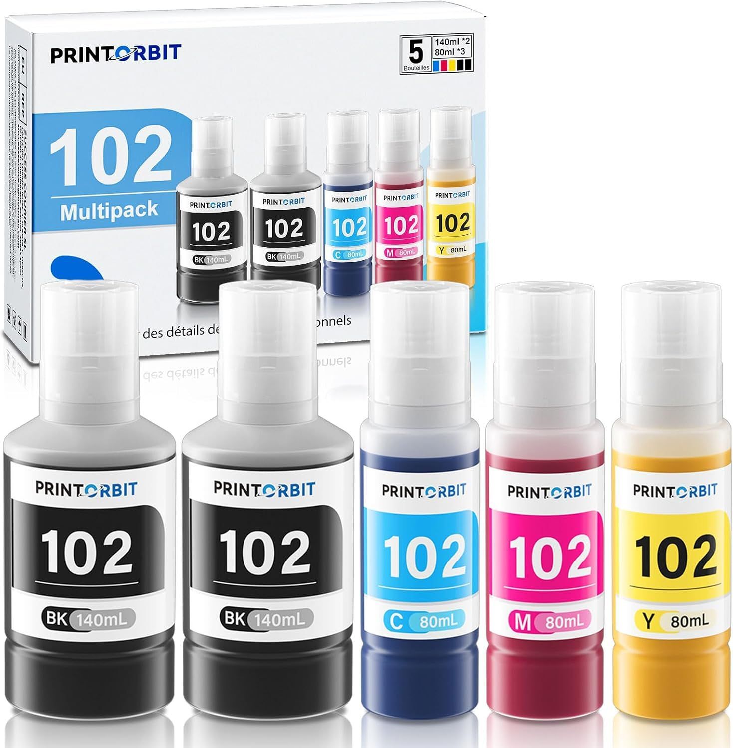 102 Encre Compatible Pour Epson Ecotank Et-2850 Et-3850 Et-4850 Et-...