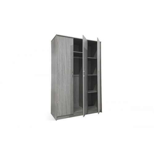 Garde Robe Rey, Armoire 3 Portes Idéal Pour Votre Entrée, Votre Buanderie Ou Votre Sdb