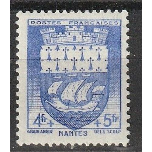 Timbre France Neuf** 1942 Armoirie De Nantes N° 562