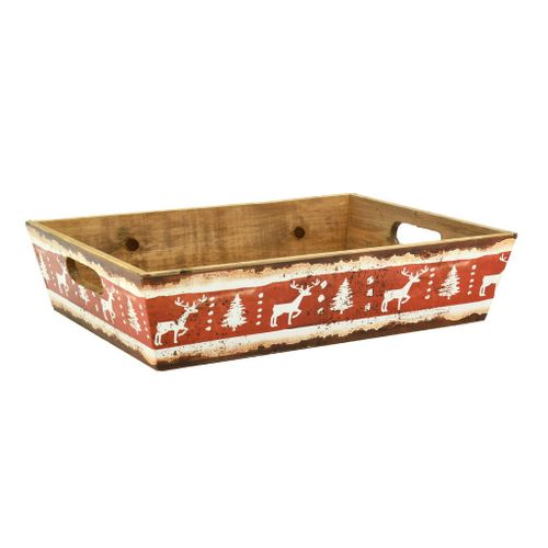 Plateau en bois et papier verni Noël