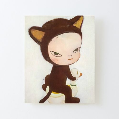 Canevas imprimer yoshimoto nara mignon bébé chevauchant un canard peinture cendrier Impression sur toile Roulée Tableau Art Décoration Murale / Sans cadre 40X50cm
