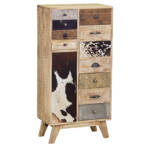 Commode En Manguier Et Peau De Vache