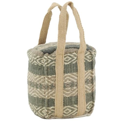 Cale-porte en coton et jute gris Gris