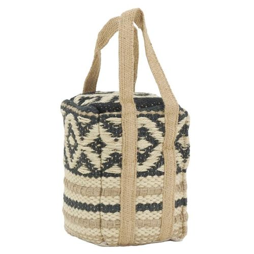 Cale-porte en jute indie Noir et naturel