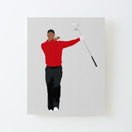 Canevas imprimer Tiger Sunday Red, Golf Clubs, Club Twirl, PGA, Augusta The Master Win Fist Pump Golf Impression sur toile Roulée Tableau Art Décoration Murale / Sans cadre 40X50cm