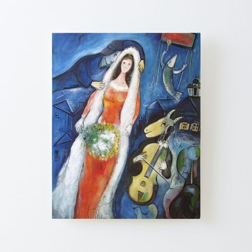 Canevas imprimer Marc Chagall, La Mariée (1950) Impression sur toile Roulée Tableau Art Décoration Murale / Sans cadre 40X50cm