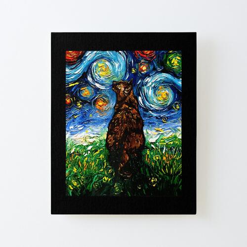 Canevas imprimer Tortue tortie tortie starry night kitty chat by aja Impression sur toile Roulée Tableau Art Décoration Murale / Sans cadre 40X50cm