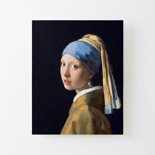 Canevas imprimer Fille avec une boucle d'oreille perle de Johannes Vermeer (1665) Impression sur toile Roulée Tableau Art Décoration Murale / Sans cadre 40X50cm