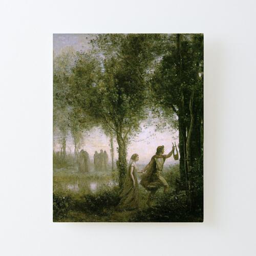 Canevas imprimer Jean-Baptiste-Camille Corot - Orpheus dirigeant Eurydice des enfers Impression sur toile Roulée Tableau Art Décoration Murale / Sans cadre 40X50cm