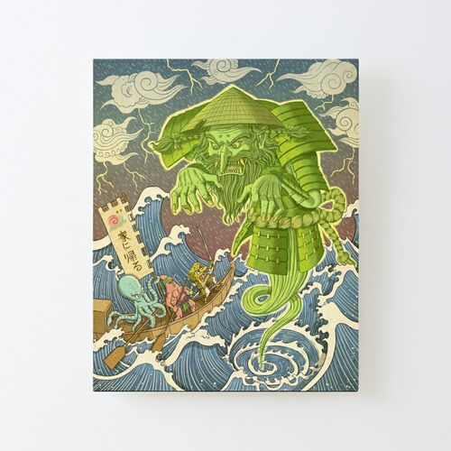 Canevas imprimer Spongebob repensé dans l'ancien Japon Impression sur toile Roulée Tableau Art Décoration Murale / Sans cadre 40X50cm