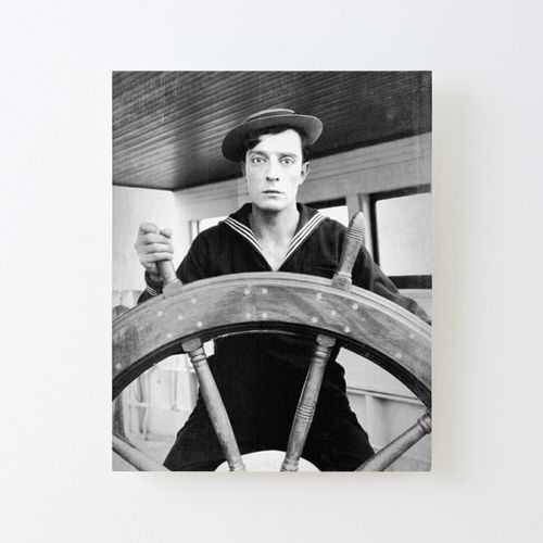 Canevas imprimer Buster Keaton - The Navigator - BW Vintage - D21 Impression sur toile Roulée Tableau Art Décoration Murale / Sans cadre 40X50cm